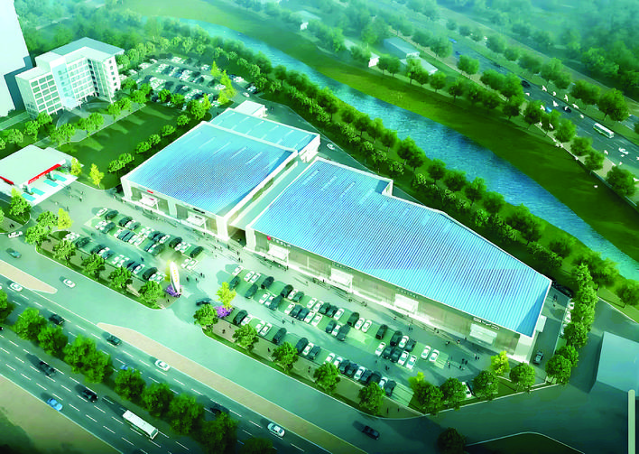     汽車大賣場(chǎng)效果圖（翻拍）。